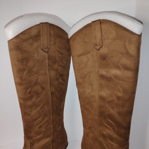 Soda Zahara Boots Tan Western Size 9 Cowgirl Rodeo Tall Knee High - Picture 16 of 16